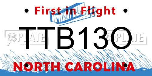 TTB13O North Carolina License Plate