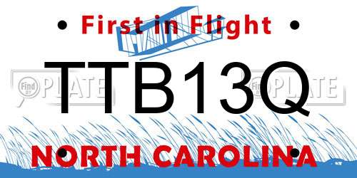 TTB13Q North Carolina License Plate
