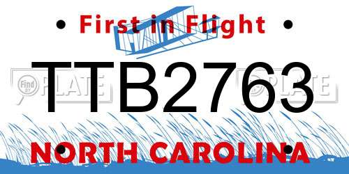 TTB2763 North Carolina License Plate