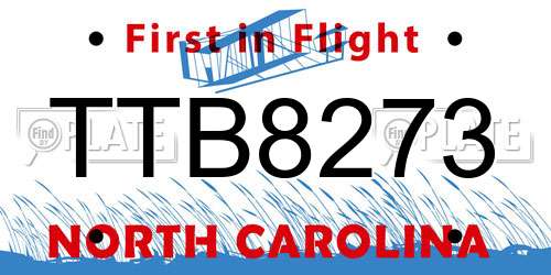 TTB8273 North Carolina License Plate