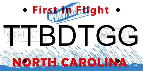 TTBDTGG North Carolina License Plate