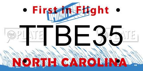 TTBE35 North Carolina License Plate