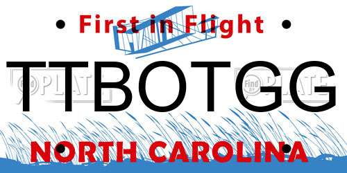 TTBOTGG North Carolina License Plate