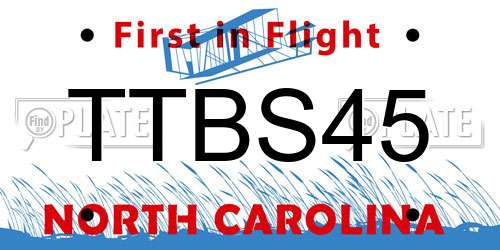 TTBS45 North Carolina License Plate