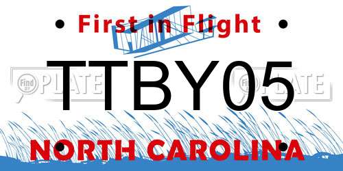 TTBY05 North Carolina License Plate