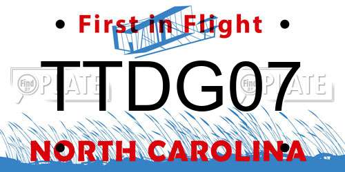 TTDG07 North Carolina License Plate
