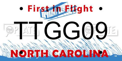 TTGG09 North Carolina License Plate