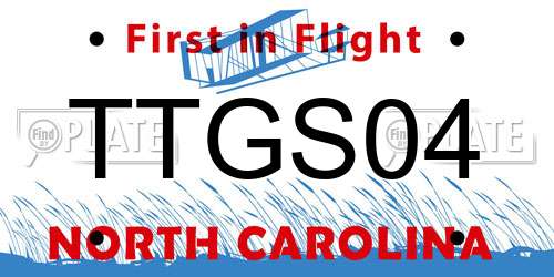 TTGS04 North Carolina License Plate