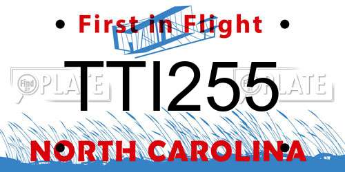 TTI255 North Carolina License Plate