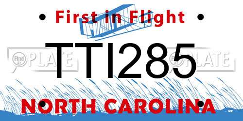 TTI285 North Carolina License Plate