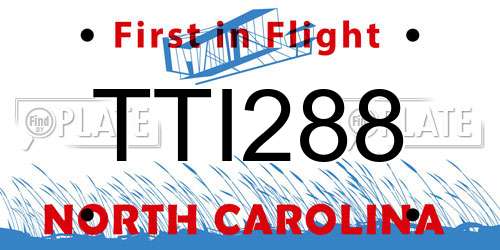 TTI288 North Carolina License Plate