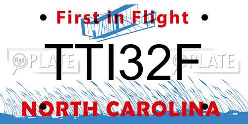 TTI32F North Carolina License Plate