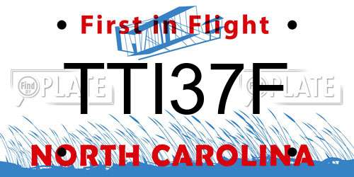 TTI37F North Carolina License Plate