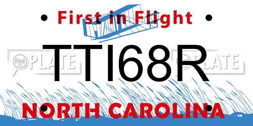 TTI68R North Carolina License Plate
