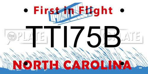 TTI75B North Carolina License Plate