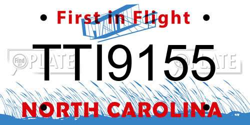 TTI9155 North Carolina License Plate