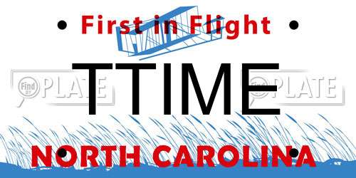 TTIME North Carolina License Plate