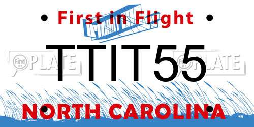 TTIT55 North Carolina License Plate