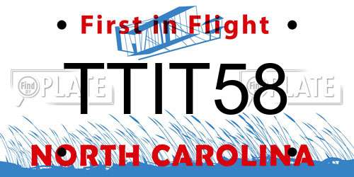 TTIT58 North Carolina License Plate