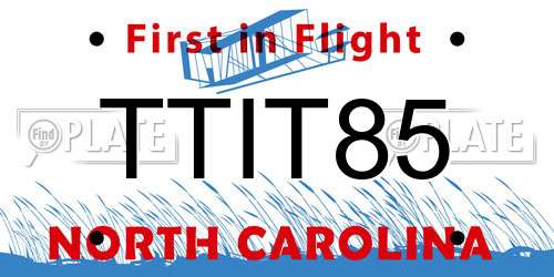 TTIT85 North Carolina License Plate