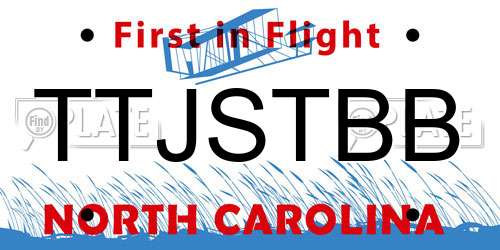 TTJSTBB North Carolina License Plate