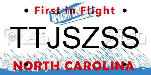 TTJSZSS North Carolina License Plate