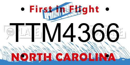 TTM4366 North Carolina License Plate