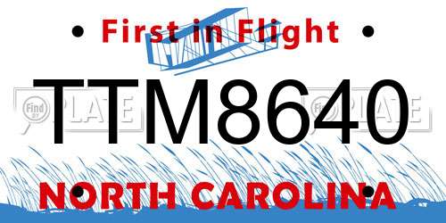 TTM8640 North Carolina License Plate