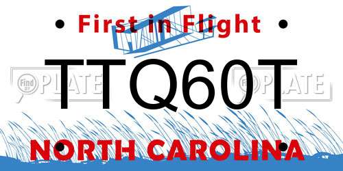 TTQ60T North Carolina License Plate