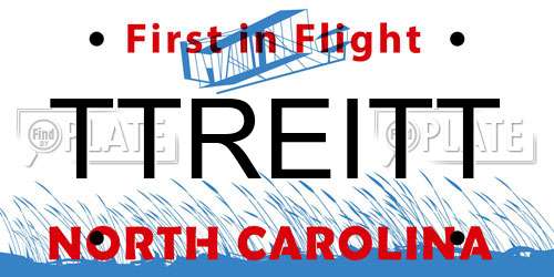 TTREITT North Carolina License Plate