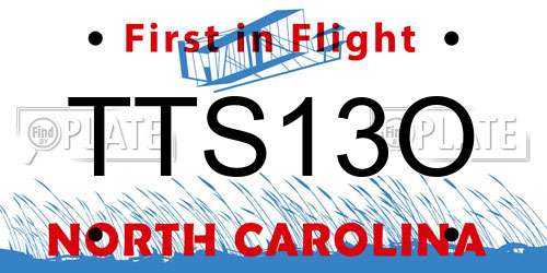 TTS13O North Carolina License Plate