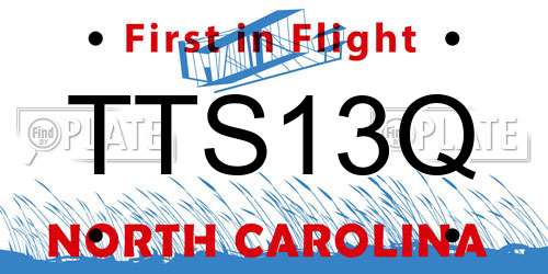 TTS13Q North Carolina License Plate