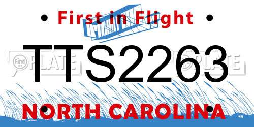 TTS2263 North Carolina License Plate