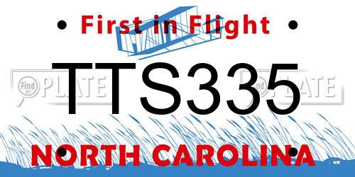 TTS335 North Carolina License Plate