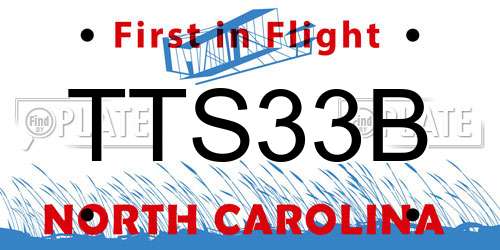 TTS33B North Carolina License Plate