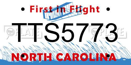 TTS5773 North Carolina License Plate