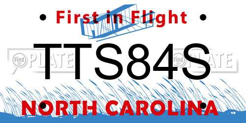 TTS84S North Carolina License Plate