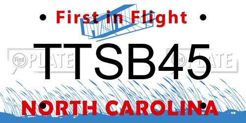TTSB45 North Carolina License Plate