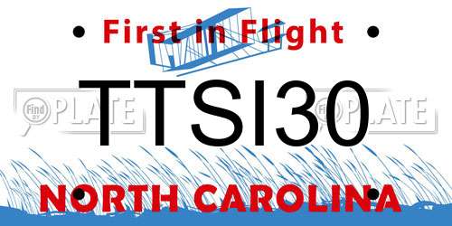 TTSI30 North Carolina License Plate