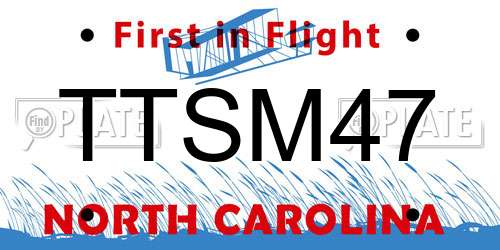 TTSM47 North Carolina License Plate