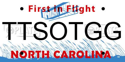 TTSOTGG North Carolina License Plate