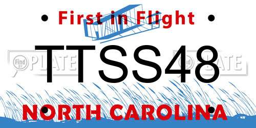 TTSS48 North Carolina License Plate