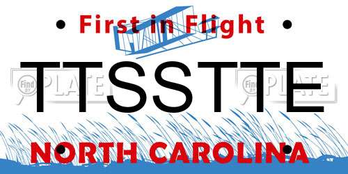 TTSSTTE North Carolina License Plate