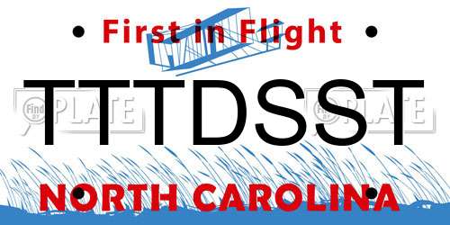 TTTDSST North Carolina License Plate