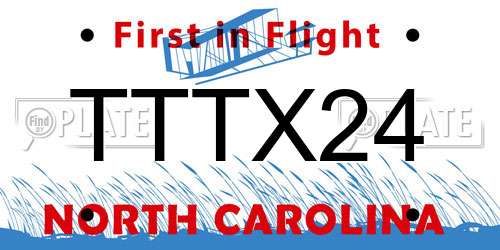 TTTX24 North Carolina License Plate