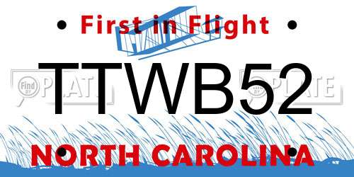 TTWB52 North Carolina License Plate
