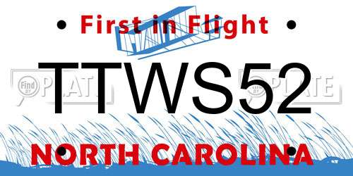 TTWS52 North Carolina License Plate