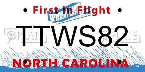 TTWS82 North Carolina License Plate