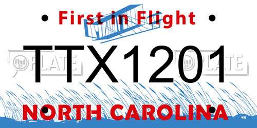 TTX1201 North Carolina License Plate