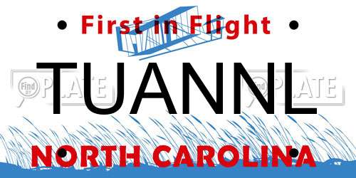 TUANNL North Carolina License Plate